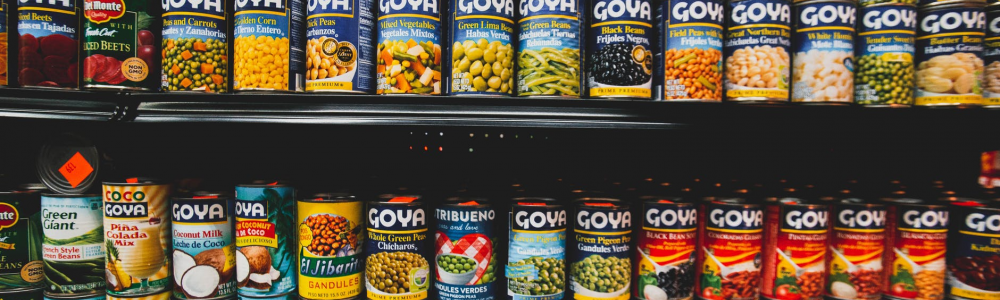 Items on a pantry shelf